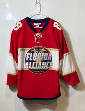 Load image into Gallery viewer, AK Mens Red White Blue And Gold Long Sleeve Florida Alliance Beyrak #88 Jersey S
