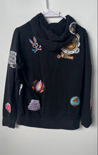 Load image into Gallery viewer, Psycho Bunny Girls Black Cotton Embroidered Patches Pullover Hoodie Size XS
