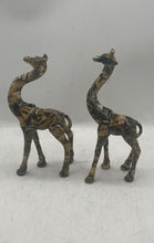 Load image into Gallery viewer, La Vie Kissing Giraffes Figurines Animal Print Entwined Animal Statue Set Of 2
