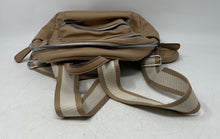 Load image into Gallery viewer, Guess Womens Beige Dual Zipper Top Handle Adjustable Strap Compact Backpack
