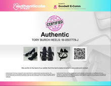 Load image into Gallery viewer, Authentic Tory Burch Womens Black Stiletto Gladiator Heels Sz 6.5M Worn Stained
