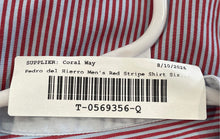 Load image into Gallery viewer, Pedro Del Hierro Mens Red Striped Long Sleeve Dress Shirt Size 38
