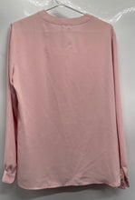 Load image into Gallery viewer, Anne Klein Womens Pink Long Puff Sleeve Notch Neck Regular Fit Blouse Top Size M
