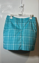 Load image into Gallery viewer, Izod Womens Blue Plaid Print Slash Pocket Back Slit A-Line Skirt Size 6
