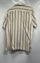 Load image into Gallery viewer, Michael Kors Mens White Beige Striped Collared Button-Up Shirt Size Large
