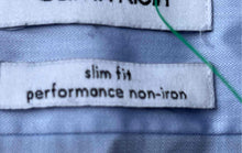 Load image into Gallery viewer, Calvin Klein Mens Light Blue Cotton Slim Fit Non-Iron Dress Shirt Size 16.5
