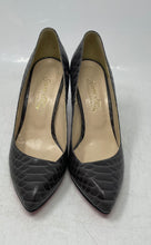 Load image into Gallery viewer, Jinny Kim Womens Dark Gray Leather Slip-On Stiletto Pump Heels Size 6.5
