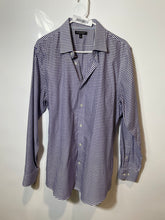 Load image into Gallery viewer, Banana Republic Mens Purple White Gingham Hi-Dri Slim Fit Button-Up Shirt Size L
