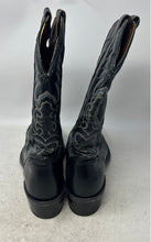 Load image into Gallery viewer, Mens Black Genuine Leather Oil Resistant Pull-On Cowboy Western Boots Size 12D
