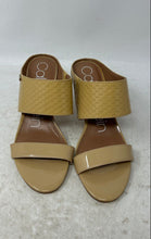 Load image into Gallery viewer, Calvin Klein Womens Cecily Beige Leather Slip-On Slide Sandals Size 8 M
