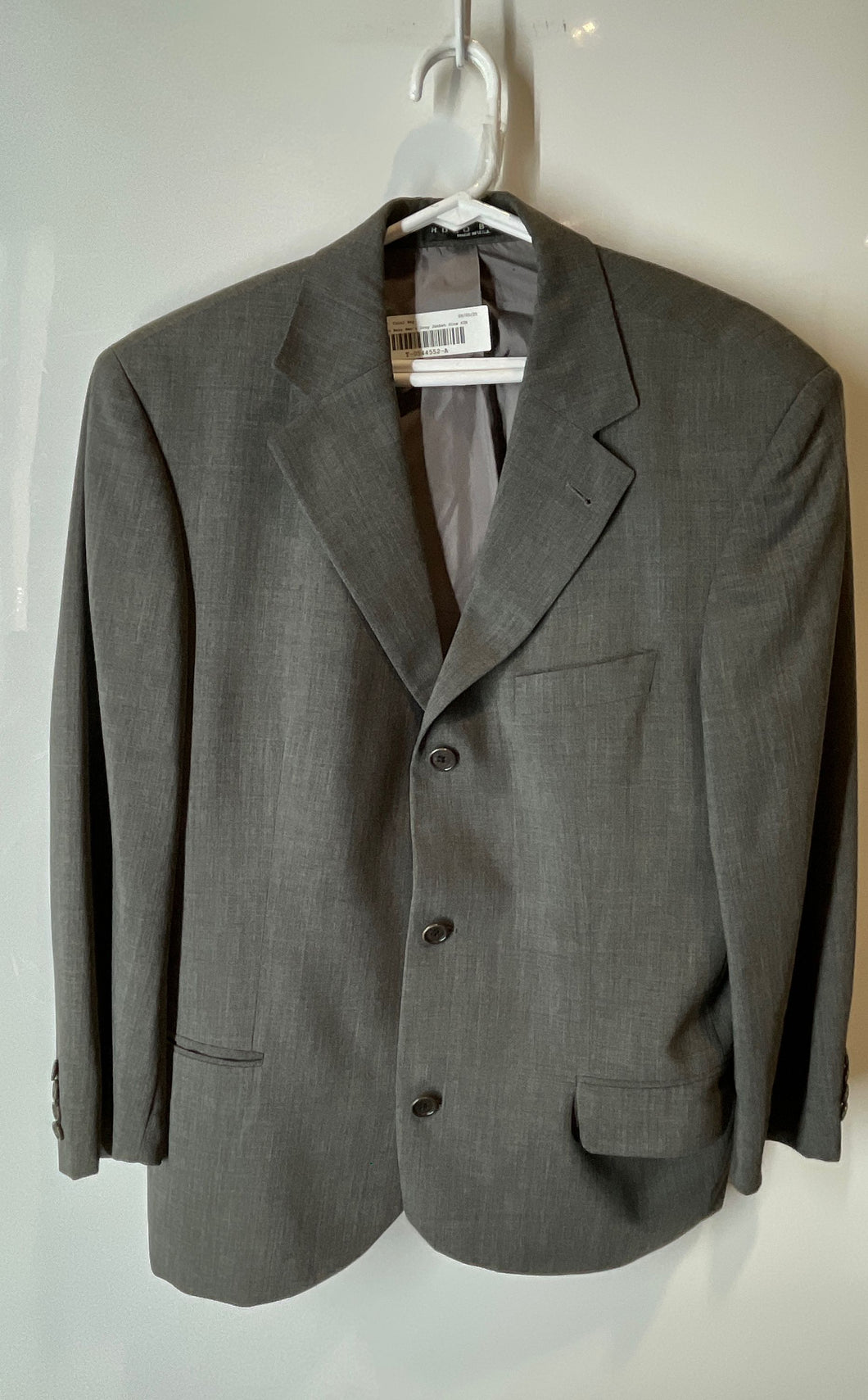 Hugo Boss Mens Gray Single-Breasted Three-Button Blazer Jacket Size 42R