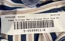 Load image into Gallery viewer, Tommy Hilfiger Mens Blue White Striped Custom Fit Button-Up Shirt Size XS

