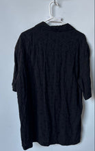 Load image into Gallery viewer, Zara Mens Black Geometric Short Sleeve Collared Button-Up Shirt Size XL
