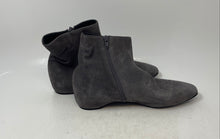 Load image into Gallery viewer, Italeau Womens Gray Suede Round Toe Side Zip Ankle Booties Size EU 39
