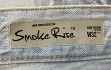 Load image into Gallery viewer, Smoke Rise Mens Blue Distressed Acid Washed Jeans Bermuda Shorts Size W32
