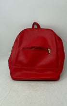 Load image into Gallery viewer, Terranova Womens Red Leather Front Zip Pocket Adjustable Shoulder Strap Backpack
