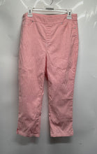 Load image into Gallery viewer, Mario Serrani Womens Red White Striped Flat Front Regular Fit Capri Pants Size L
