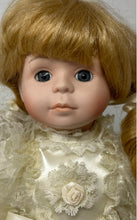 Load image into Gallery viewer, Thomeo Collection 52 Blonde Hair Blue Eyes Porcelain Doll With Cream Outfit
