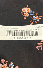 Load image into Gallery viewer, Express Womens Black Floral V-Neck Long Sleeve Button Blouse Top Size Large
