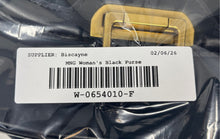 Load image into Gallery viewer, Mango Womens Black Faux Leather And Suede Buckle Flap Adjustable Shoulder Purse
