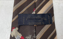 Load image into Gallery viewer, Pierre Cardin Mens Brown Striped Keeper Loop Adjustable Pointed Tie
