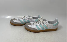 Load image into Gallery viewer, Adidas Kids Samba OG JP5485 White Light Blue Lace-Up Sneaker Shoes Size 2.5
