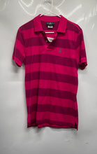 Load image into Gallery viewer, Psycho Bunny Mens Pink Striped Print Short Sleeve Golf Polo Shirt Size 5
