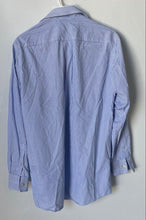 Load image into Gallery viewer, Michael Kors Mens Blue White Striped Long Sleeve Dress Shirt Size 14.5 32/33
