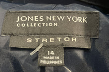 Load image into Gallery viewer, Jones New York Womens Blue Stretch Long Sleeve Mock Neck Full-Zip Jacket Size 14
