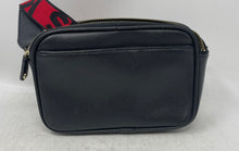 Load image into Gallery viewer, Karl Lagerfeld Womens Black Red Heart Print Leather Zipper Crossbody Bag
