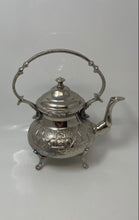 Load image into Gallery viewer, Silver-Tone Engraved Tableware Four Footed Top Handle Lidded Teapot
