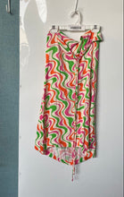 Load image into Gallery viewer, Zara Womens Pink Green Beige Swirl Print Halter Neck Mini Dress Size Medium
