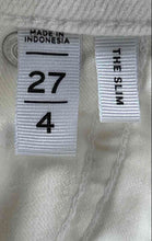 Load image into Gallery viewer, Loft Womens White Denim Light Wash The Slim Straight Leg Jeans Size 27/4
