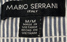 Load image into Gallery viewer, Mario Serrani Womens Blue White Striped Pull-On Dress Pant Size Medium
