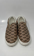 Load image into Gallery viewer, Michael Kors Kids Ashelynne Brown White Logo Printed Loafer Shoes Size 5
