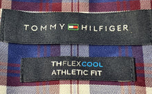 Load image into Gallery viewer, Tommy Hilfiger Mens The Flex Cool Blue Plaid Athletic Fit Dress Shirt Size Large
