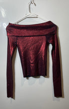 Load image into Gallery viewer, Zara Womens Red Knit Long Sleeve Off the Shoulder Pullover Blouse Top Size XS
