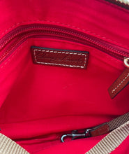 Load image into Gallery viewer, Dooney &amp; Bourke Womens Cream Brown Pebbled Leather Zipper Crossbody Bag
