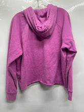 Load image into Gallery viewer, Calvin Klein Womens Pink Logo Drawstring Raw Hem Cropped Pullover Hoodie Size XL
