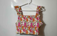 Load image into Gallery viewer, Blueberi Boulevard Womens Multicolor Floral Smocked Cropped Blouse Top Size M

