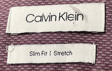 Load image into Gallery viewer, Calvin Klein Mens Purple Printed Long Sleeve Slim Fit Stretch Dress Shirt Size M
