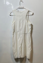 Load image into Gallery viewer, Banana Republic Womens White Eyelet Sleeveless Crew Neck Sheath Dress Size 6
