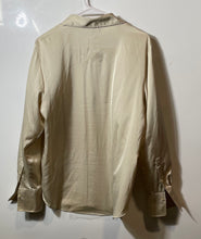 Load image into Gallery viewer, H&amp;M Womens Beige Regular Fit Long Sleeve Collared Button-Up Shirt Size M
