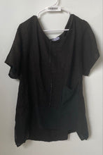 Load image into Gallery viewer, No Brand Womens Black Short Sleeve Pocket Round Neck Tunic Blouse Top One Size
