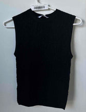 Load image into Gallery viewer, Mango Womens Black Textured Sleeveless Crew Neck Regular Fit T-Shirt Sz M w/ Tag
