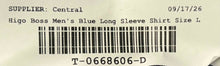 Load image into Gallery viewer, Hugo Boss Mens Blue Regular Fit Long Sleeve Collared Button-Up Shirt Size Large
