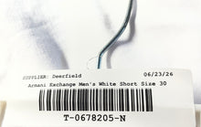Load image into Gallery viewer, Armani Exchange Mens White Flat Front Slash Pockets Chino Shorts Size 30
