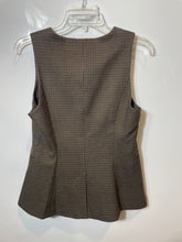 Load image into Gallery viewer, H&amp;M Womens Brown Plaid Back Vented Single Breasted Six-Button Vest Size S W/ Tag
