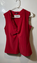 Load image into Gallery viewer, Tommy Hilfiger Womens Red Sleeveless Split Neck Twisted Front Blouse Top Size S
