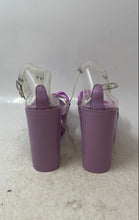 Load image into Gallery viewer, Mata Womens Clear Lavender Chained High Platform Heels Size 6
